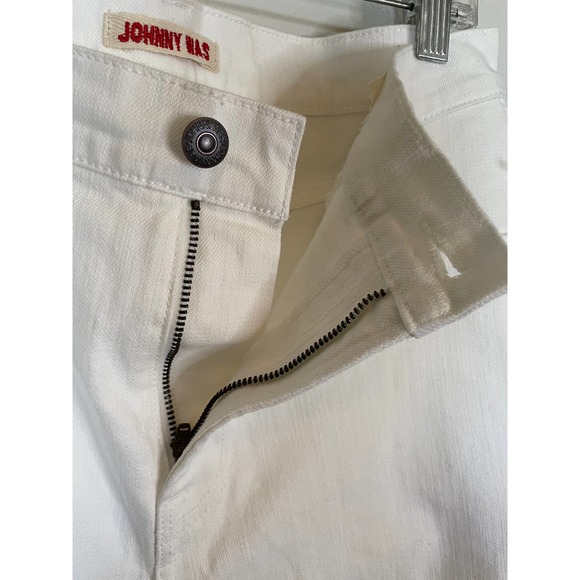 Johnny Was White Wash Kendra Embroidered Cropped Baby Boot Cut Jean Size 29 - Picture 5 of 6
